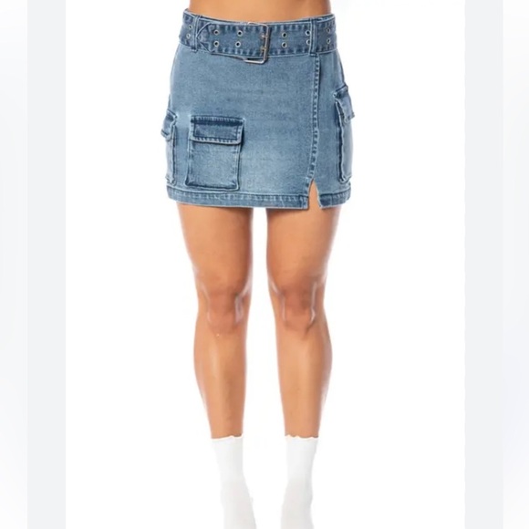 NWT Juicy Couture Denim Mini Skirt Sz 25 - Picture 1 of 5